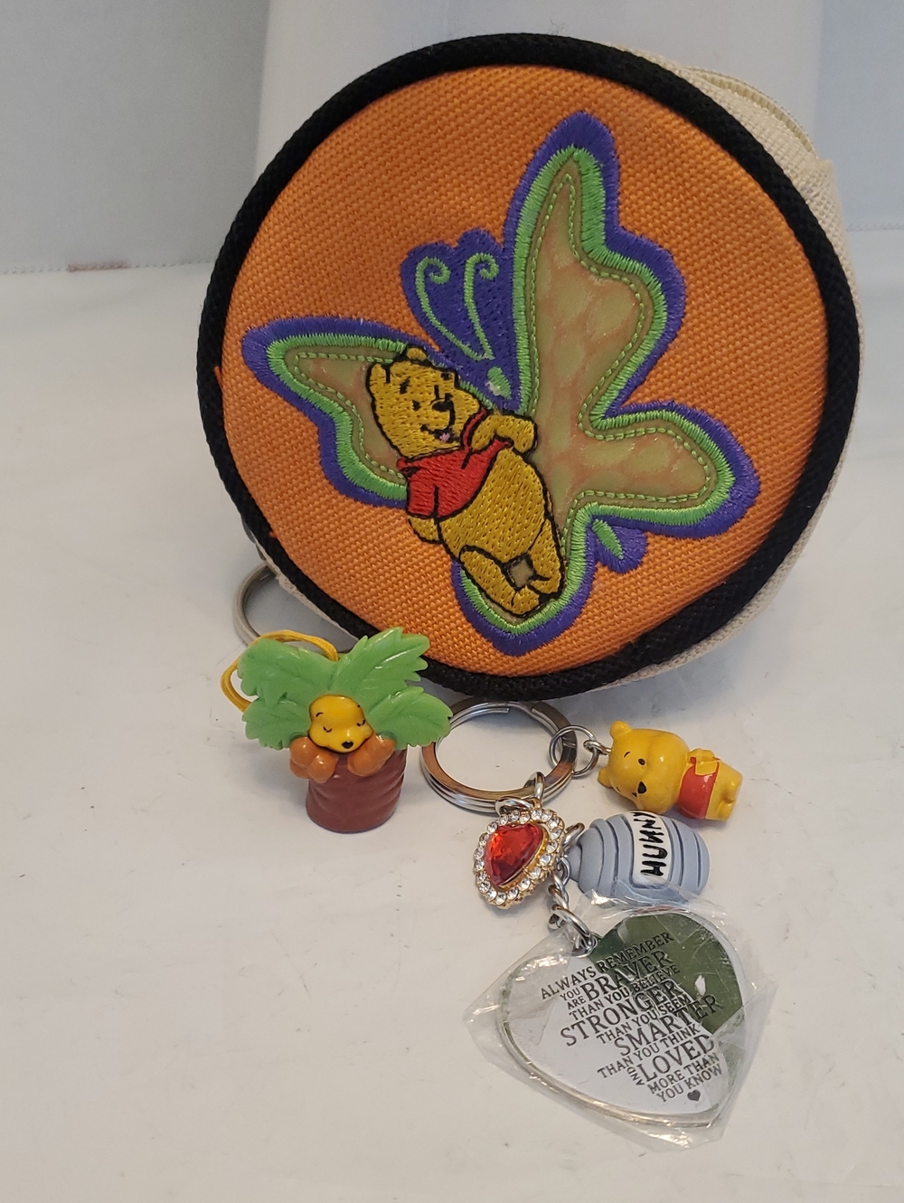 Winnie the Pooh Butterfly Coin Purse with [2] Keychain Bag Charms [NWT]